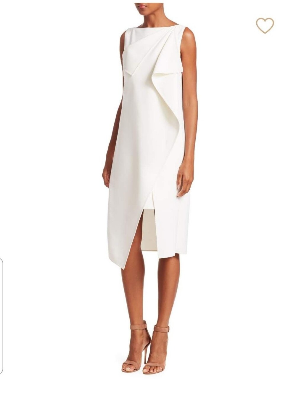 Oscar de la Renta Strapless Cream Draped Cocktail Dress